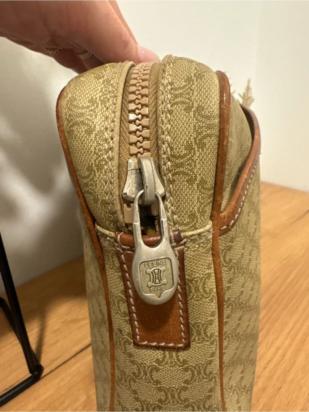Authentic Vintage Celine Macadam Monogram Clutch Pouch / Cosmetic Case